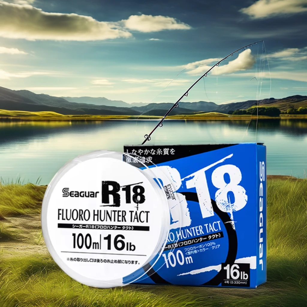 Seaguar R18 FLUORO HUNTER TACT Carp Wire Leader Line  Fluorocarbon Test Carbon Fiber Monofilament  for River Lake Fishing