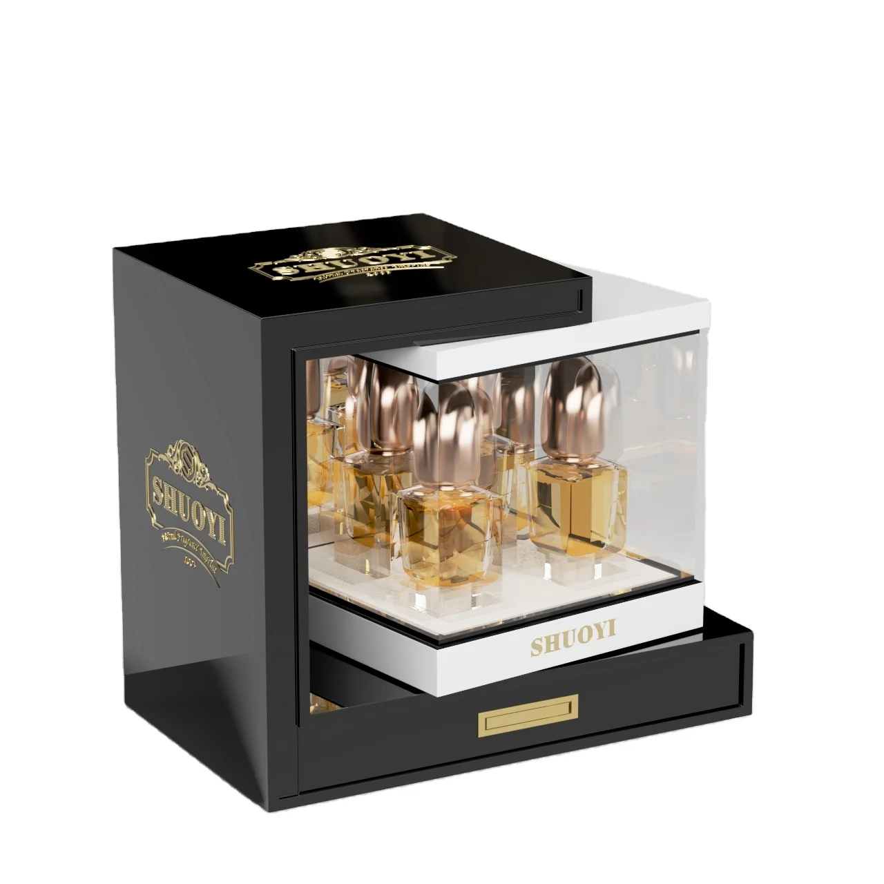 Factory High Quality Design perfume wooden box Dubai black box perfume Luxulry packaging box