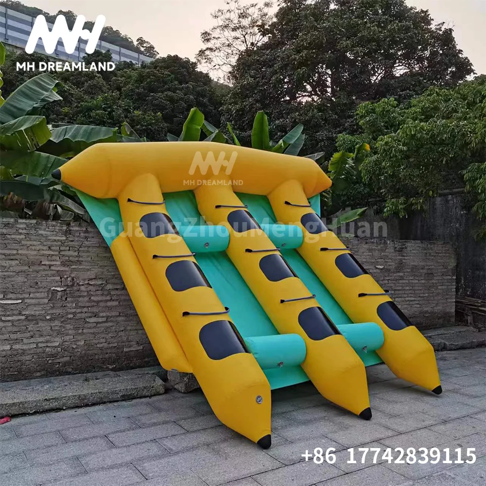 Inflatable Large Flying Fish Banana Double Boat Towable Rotating Toy Kids and Adults for Water Sport Game