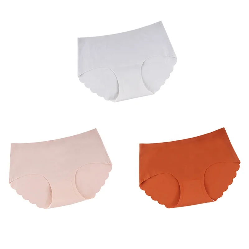Natural Latex Seamless Ice Silk Underwear Anti-Bacterial Breathable trackless underpants Women pure color Panties