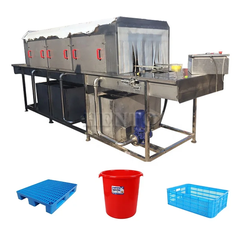 High Automation Eggs Crate Washing Machine / Plastic Crate Washing Machine / Bread Crate Washer
