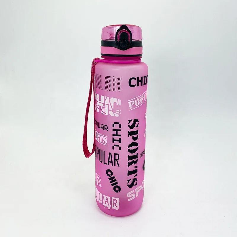 Factory Manufacturer Custom Logo Tritan Plastic Frosted Water Bottle with Flip Sport Cap