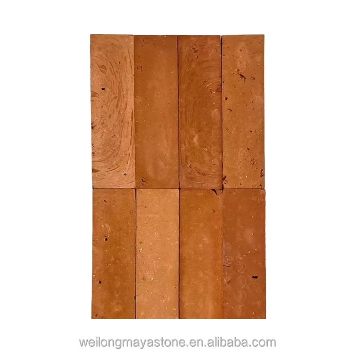 Antique Red 60x240 Clay Split Brick Natural Style Cultural Stone Tiles for Garden Villa Wall Sintered Thin Firebricks Porous