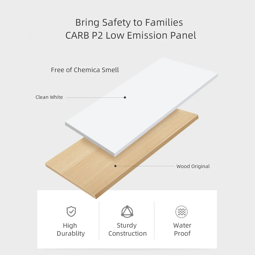 Heavy Duty Oak Office Desk with White Wood Legs for Home Simple Design Office Backup
