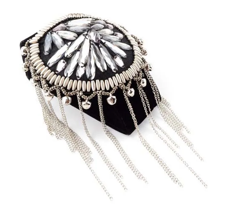  Модные украшения круглый pave Кристалл патч кисточкой epaulette с