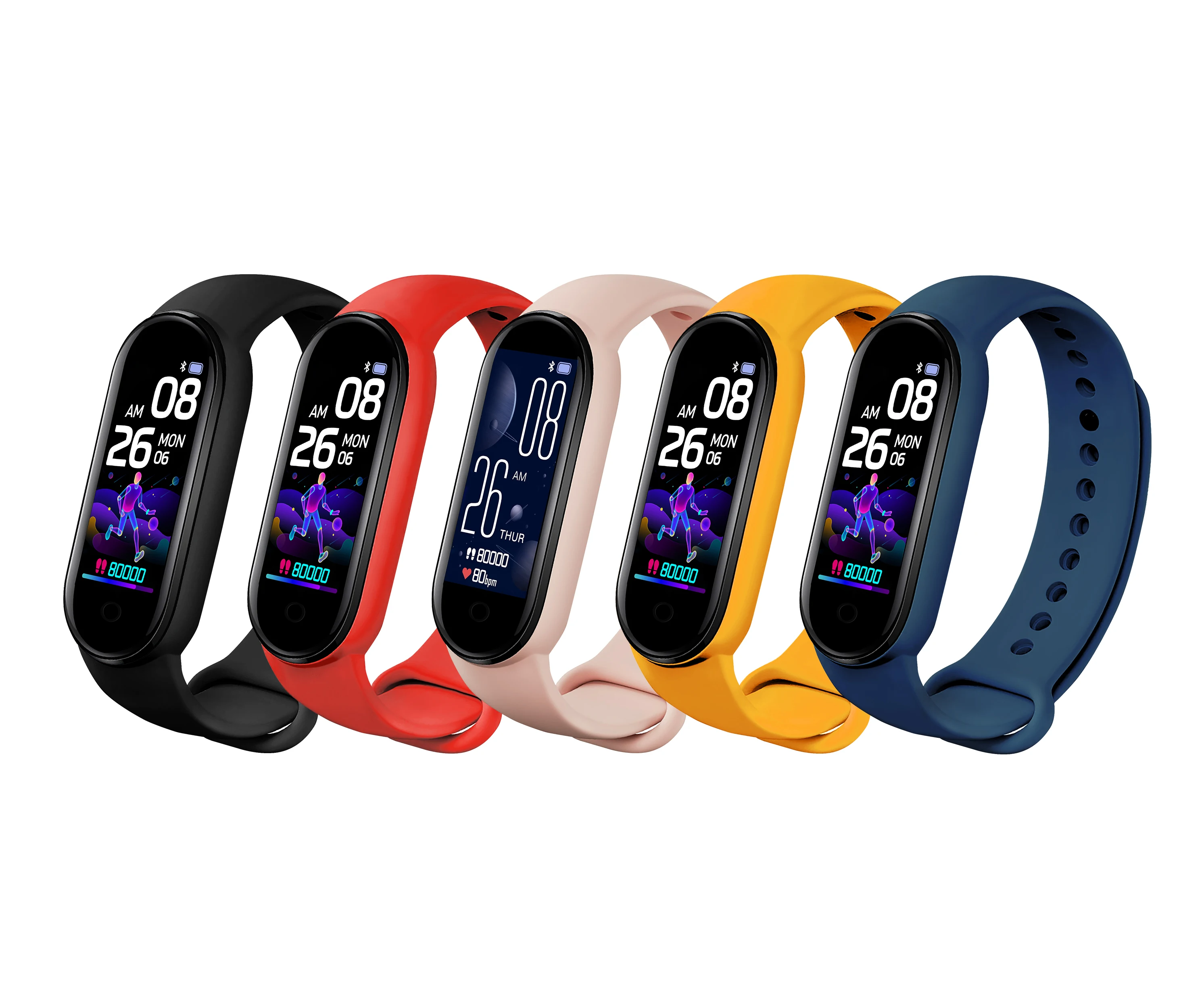 Фитнес-трекер Mi Band 5 глобальная версия новейший цветной экран умный Браслет монитор сердечного ритма водонепроницаемый спортивный смарт-браслет