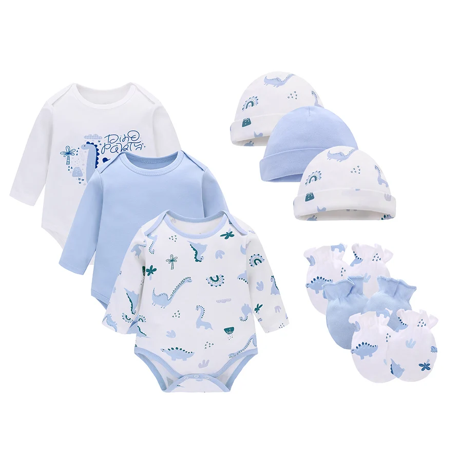 New original new born baby boy clothes 3pcs set with kids mittens beanie hats clothes for baby girls turkish baby clothes
