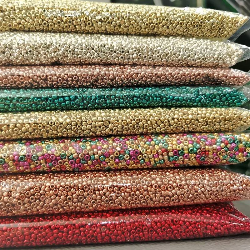 Wholesale 6/0 8/0 12/0 Seed Beads 2mm 3mm 4mm Metallic Glass Seed Beads for Bracelet Jewelry Making