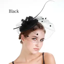 2020 New Design Elegant Wedding Hair Feather Fascinator church hats for black women