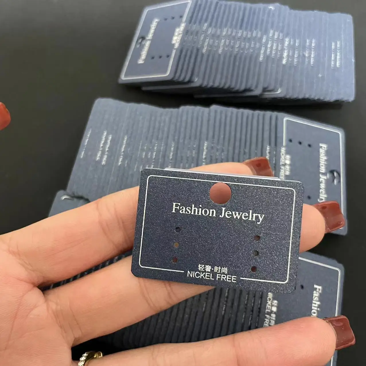 Fashion Cardboard Paper Card Custom Jewelry Cards Packaging and Display Ring Necklace Display Cards