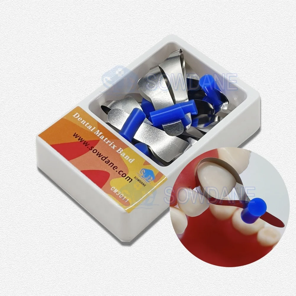 10pcs/pack Dental Twin Anterior Matrices with locker dental Sectional Contoured Metal matrices Dentist Matrix Material