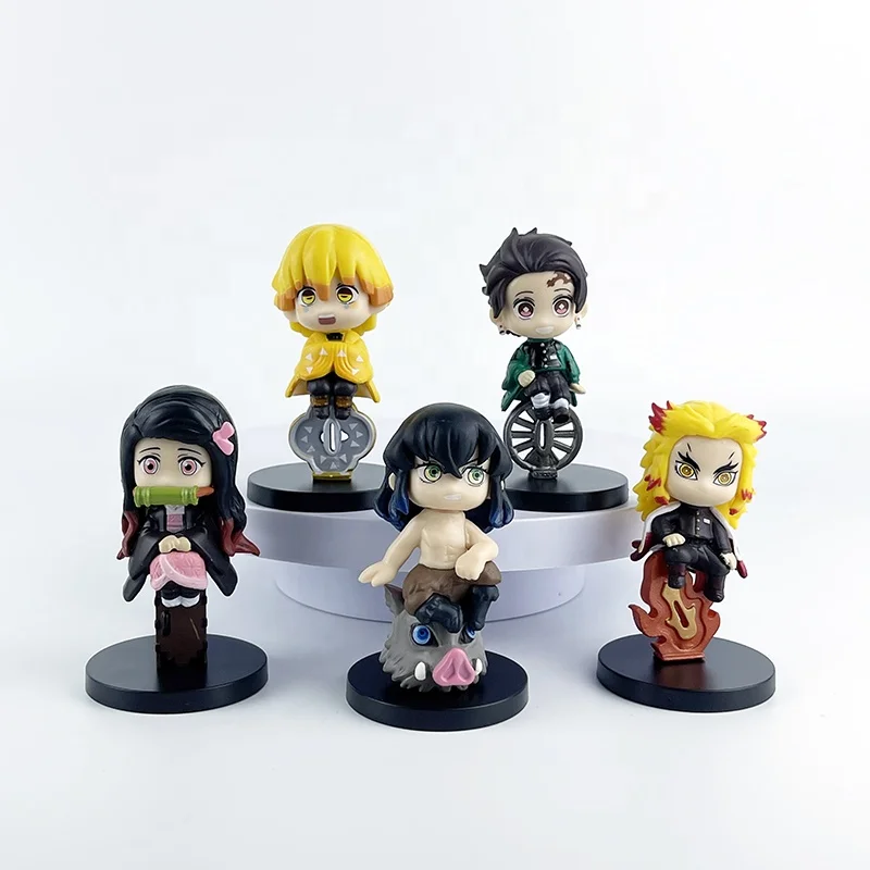 6pcs/ Set Mini Demon Slayer : Kimetsu no Yaiba Kamado Tanjirou Nezuko Character Collectible Anime PVC Figure