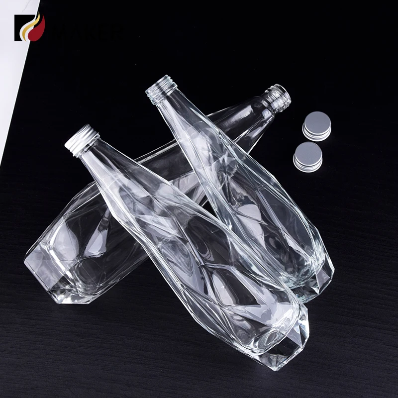 350Ml 500Ml 750Ml Manufacturer Luxurious Diamond Shape Alcohol Vodka Gin Tequila Wine Liquor Spirits Mineral Water Glass Bottles