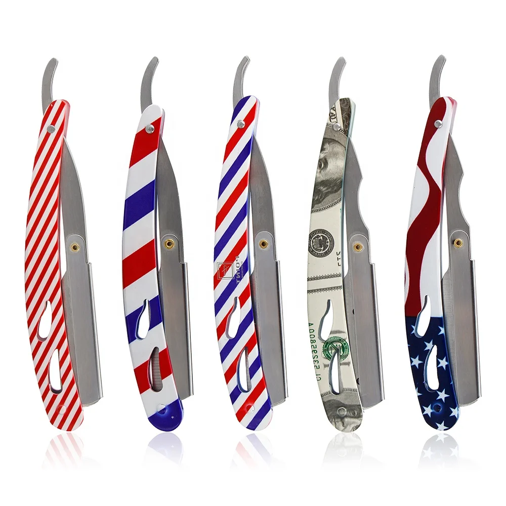 Professional Stainless Steel Safety Straight Use Razor Shaving Razor Barber Razor Hoder Folding Knife