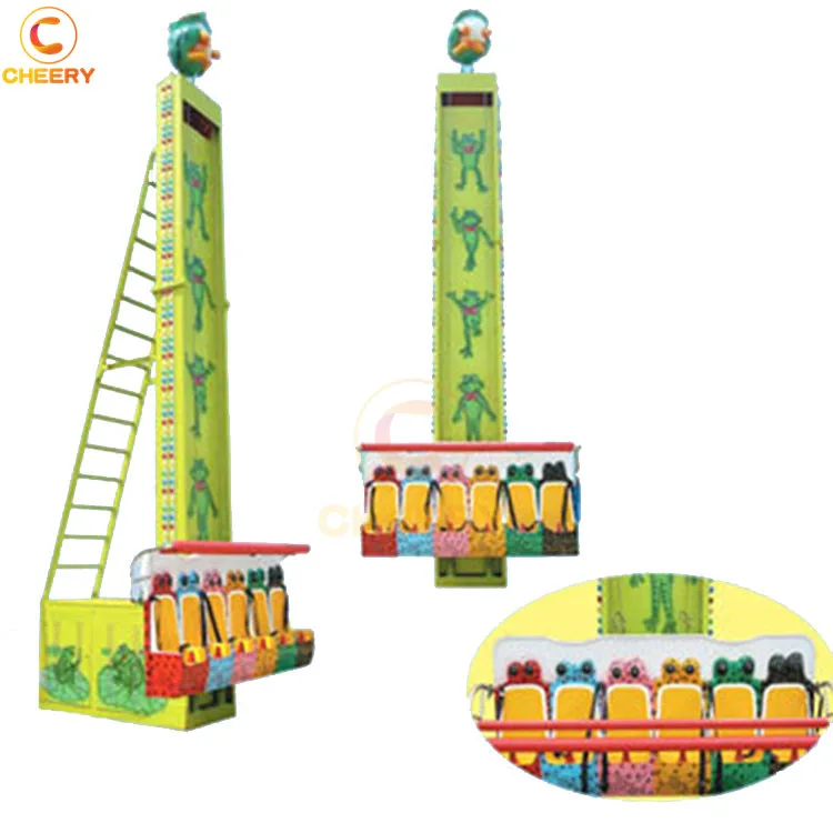 Attraction amusement park equipment carnival machine kiddie ride drop tower 6 seats jumping frog hopper