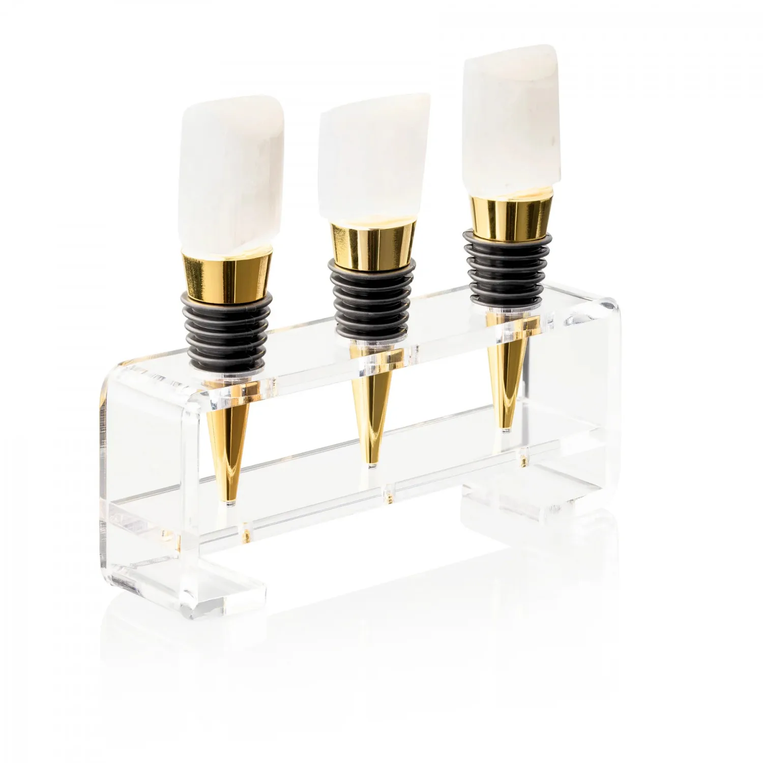 Judaica Lucite Винная Пробка Набор еврейских акриловых бутылок вина верхняя подставка для 3 слотов стойка