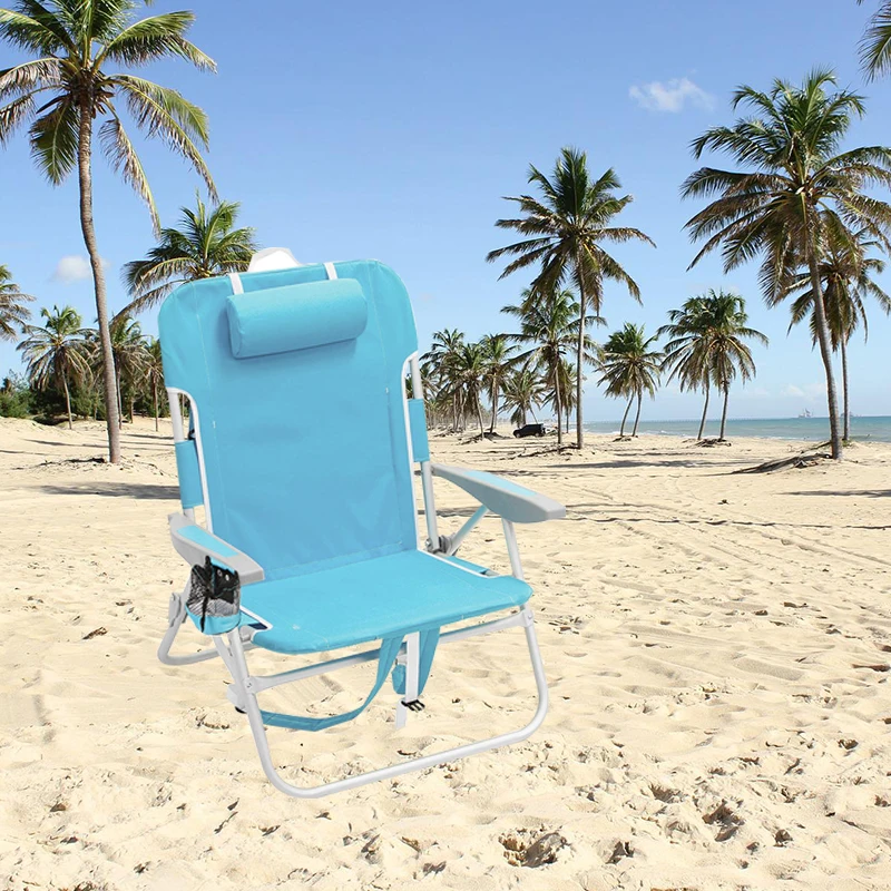 Уличный легкий алюминиевый складной пляжный стул с 3 откидными позициями