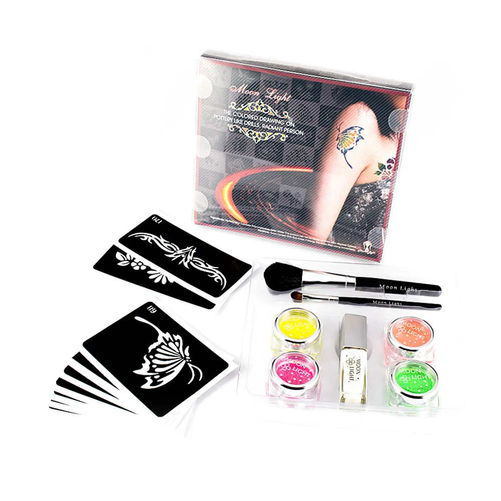 halloween face body paint 4 colors neon paint UV neon fluorescent body paint set