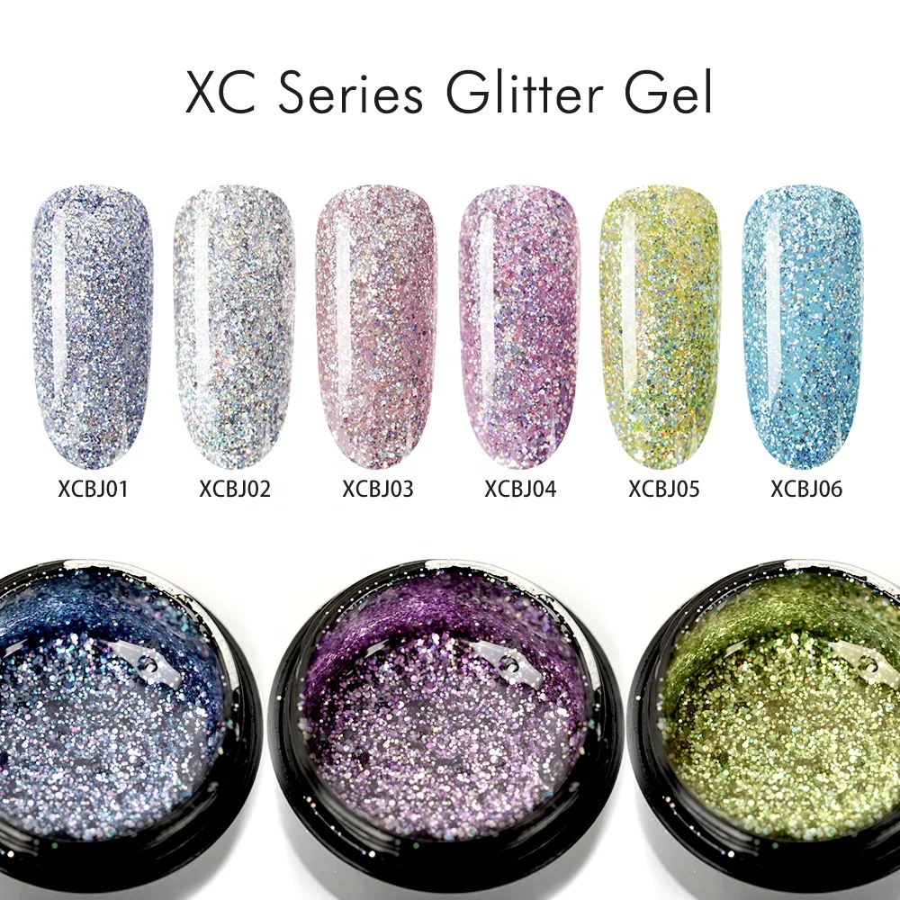 Mobray soak off nail gel polish crystal nail uv gel 8g glitter gel