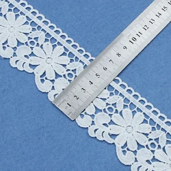 Polyester Milk Silk Embroidery Lace for Garment Processing Accessories Hot Selling White Embroidery Fabric 100% Polyester
