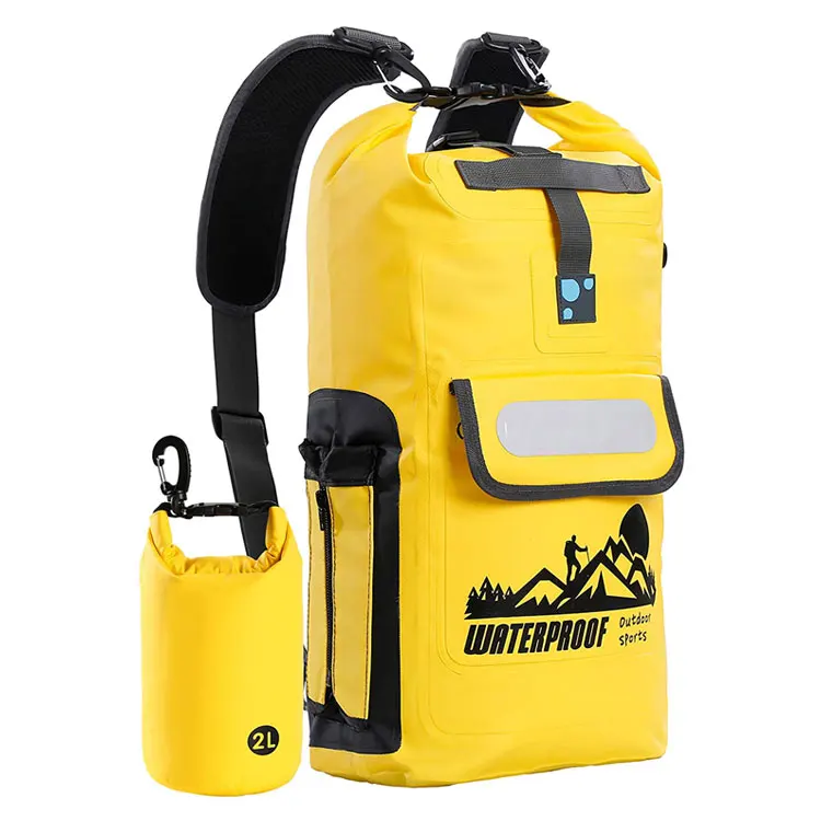 Kayaking boating dry back pack outdoor, 500D waterproof dry tarpaulin backpack with shoulder strap