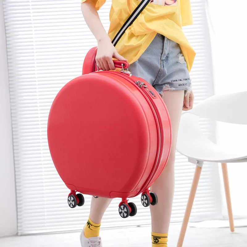 YX16918 round Special Design Traveling Suitcase For Girls ABS Beautiful Mini Girls Suitcase Luggage Zipper Solid Baby Suitcase