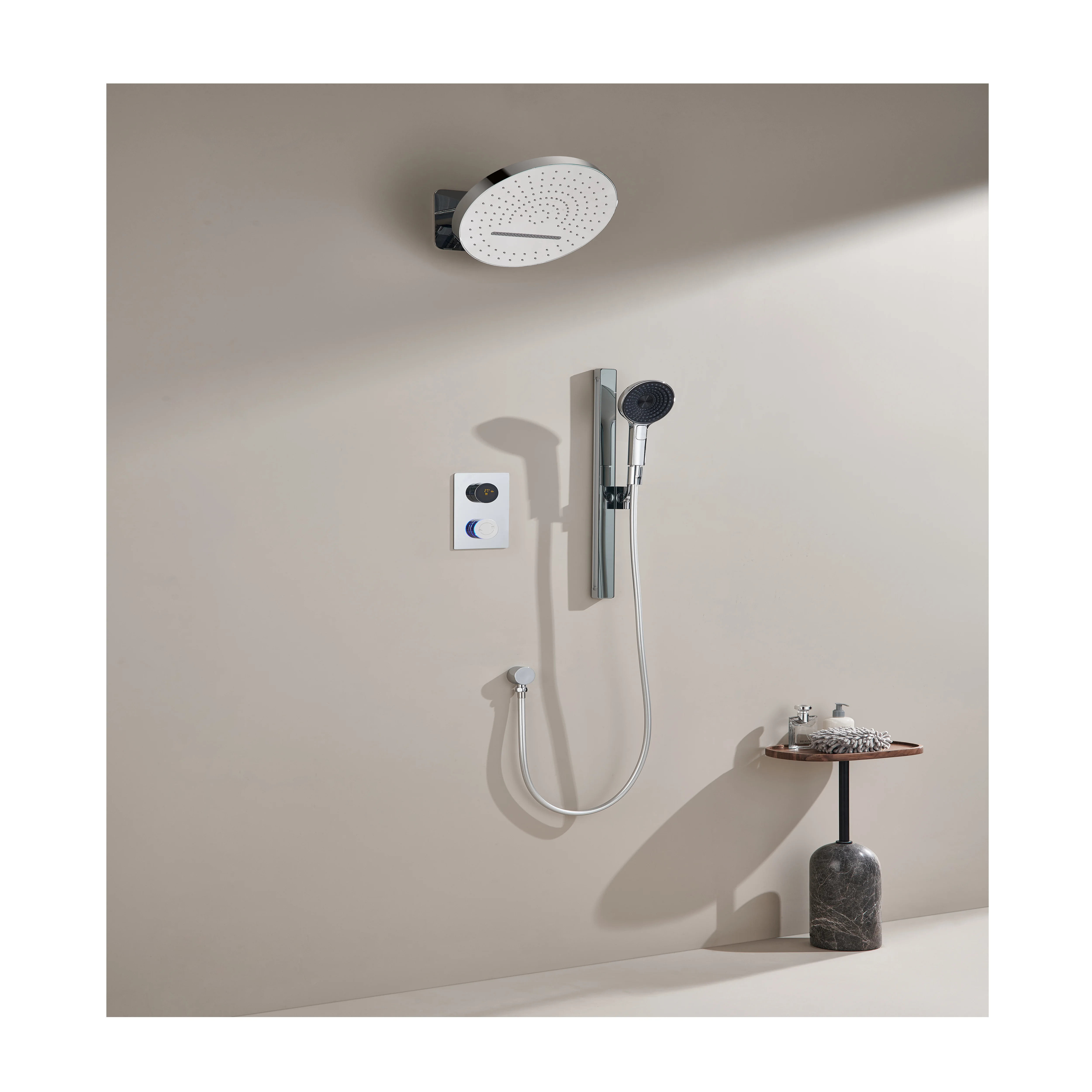 SUNDREAM rainfall full washroom bathroom thermostatic mixer shower set rain shower head set with mixer smart shower set system