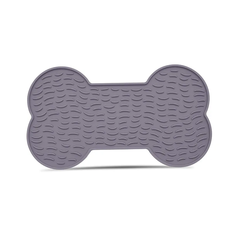 Bone Shape Dog Silicone Lick Mat Non-slip Pet Slow Feeding Food Bowl Dogs Puppy Cat Treat Feed Dispenser