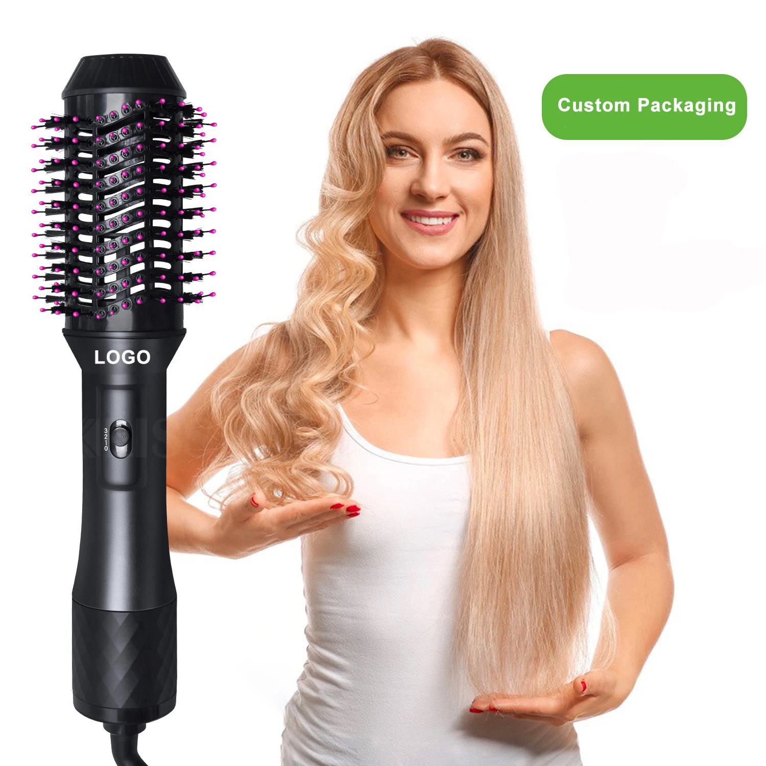 Custom Color 1000W Blow Dryer 3 in 1 Hot Air Blow Dryer Brush 3 Temperature Adjustable Hair Volumizer