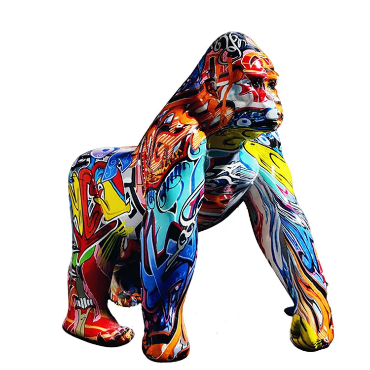 
Creative Decoration Gorilla Statue Resin Crafts Gorilla Decoration Home TV Cabinet Decoration Personality Colorful 