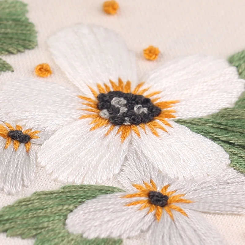 Stamped Needlepoint Counted Cross Stitch Kits Flowers Pattern Stitch Embroidery Kit for Adults Beginners