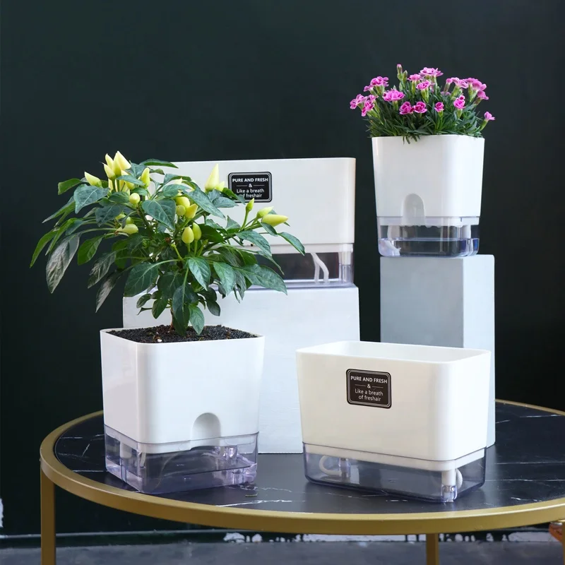 Hot selling small planter pot self watering plant plastic indoor flower pots