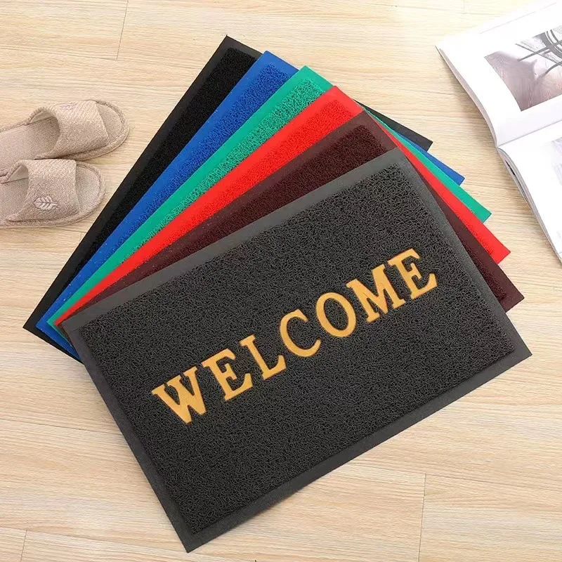 wholesale luxury durable dirt trapping outdoor spaghetti welcome home door mat with gold colour design