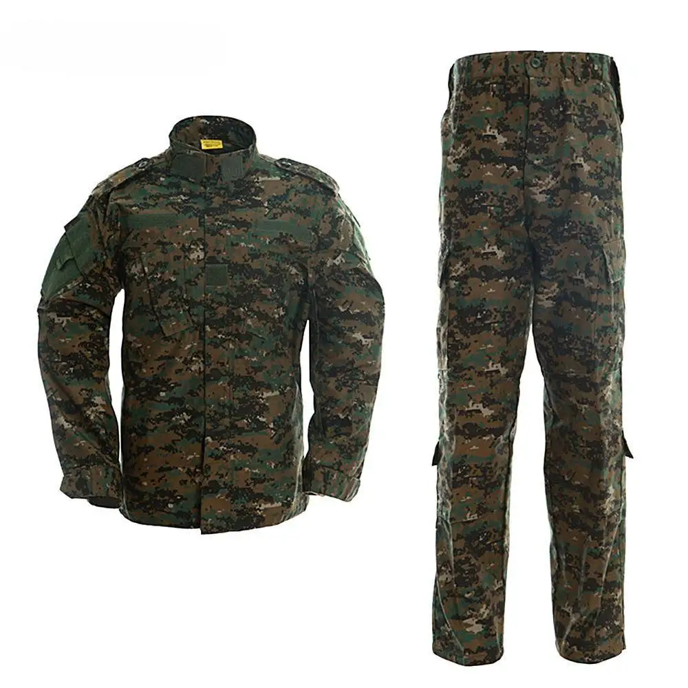 Unisex ACU Jacket Camouflage Outdoor Tactical Suit Printed Protective Combat Uniform with Cotton Polyester Printed Technique