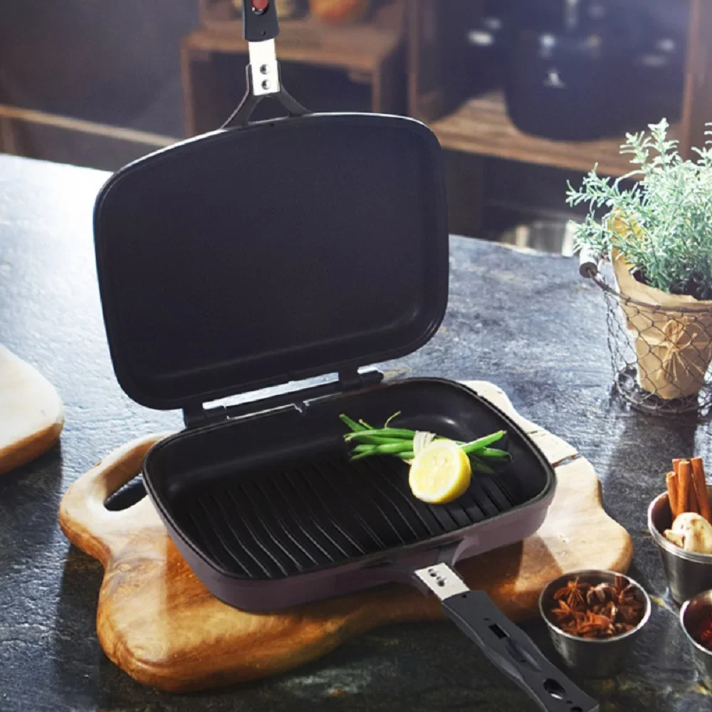 Multifunctional double-sided frying pan non-stick pan frying steak grill breakfast pan grill