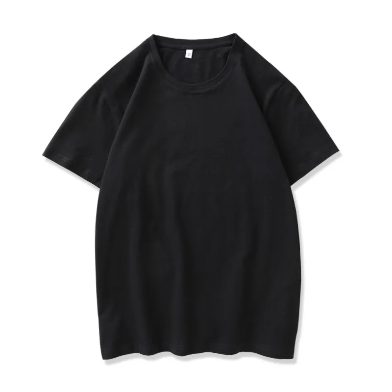 Wholesale Short Sleeve Crew Neck Good Quality 80% Polyester 20% cotton Slim Fit Black Blank T Shirt Men