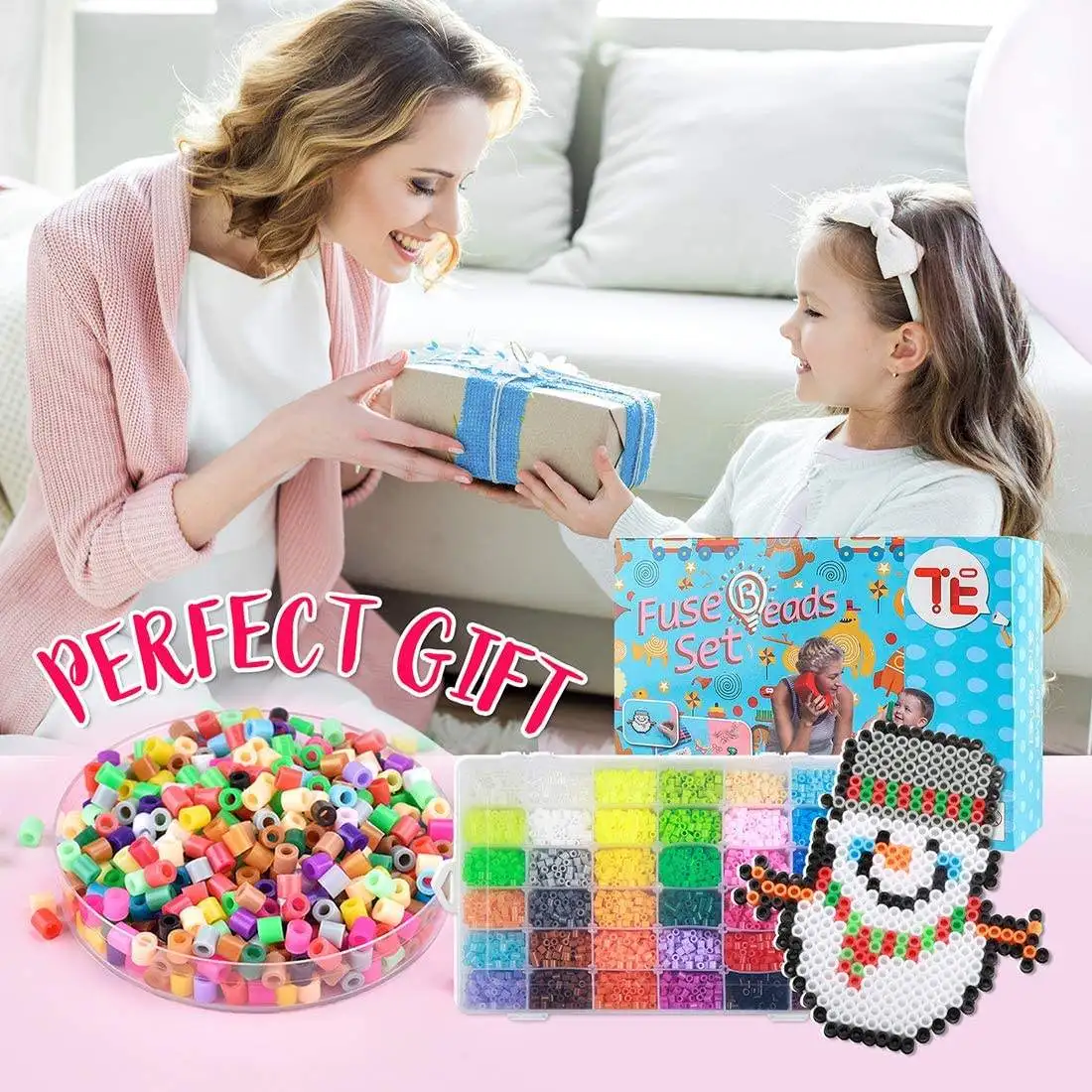 Fuse Bead Set For Kids 5mm 24 Colors Iron Hama Compatible Kit Kids Creative Handmade Craft Toy Gift Perler Beads Sets