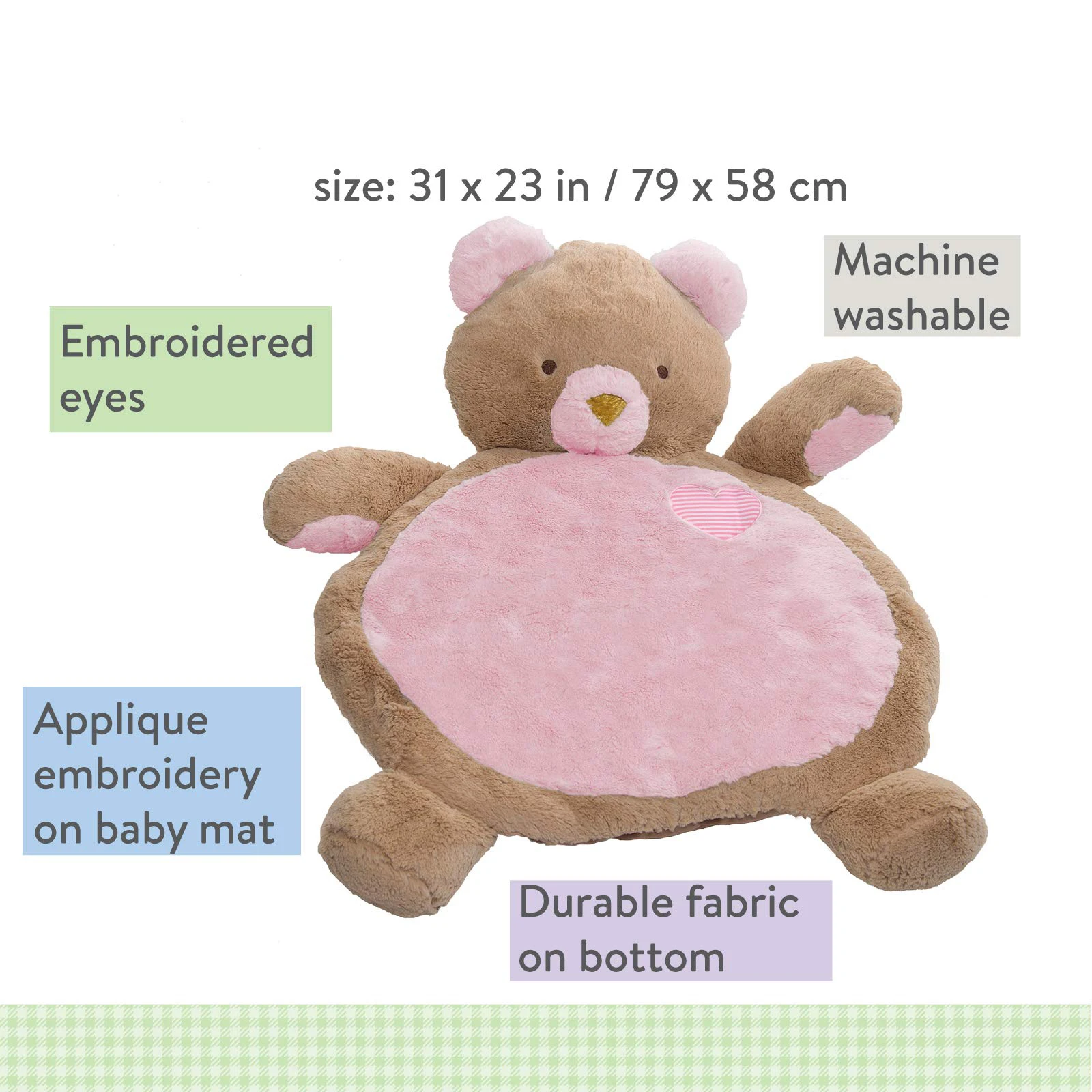 Hot Sale Baby Animal Cotton Plush Carpet Crawling Air Conditioning Mat Baby Play Gym Mat Activity Play Mat for Baby to Toddler