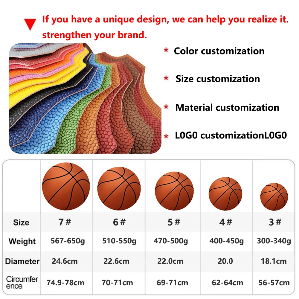 Factory discount price size 7 custom design high quality high performance training game PU leather basketball