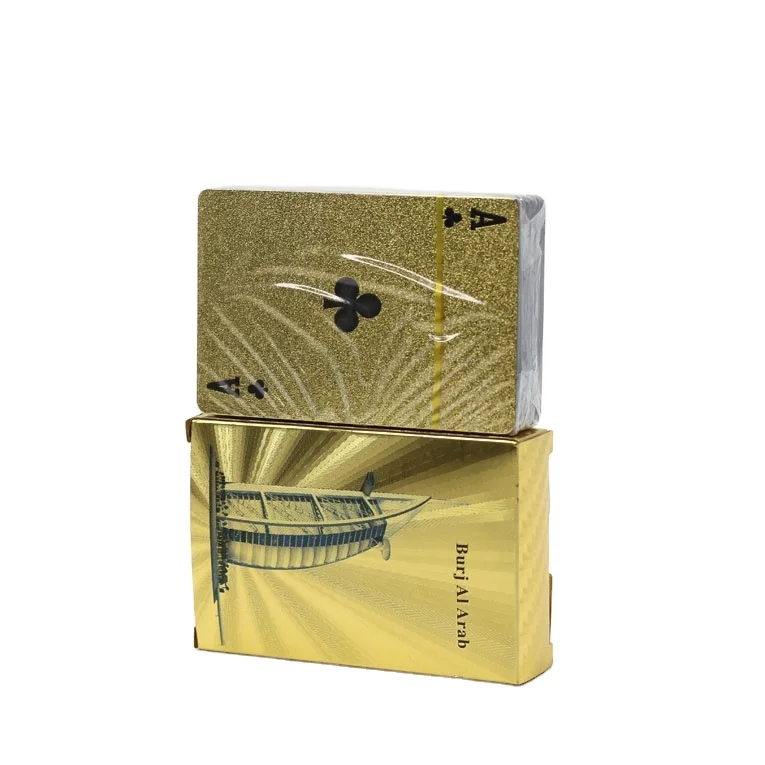 Waterproof Gold PVC Plastic Playing Cards for Gaming