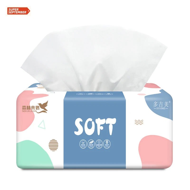 Pop up facial tissue paper oem customized tissue paper 4 ply recycled pulp for home