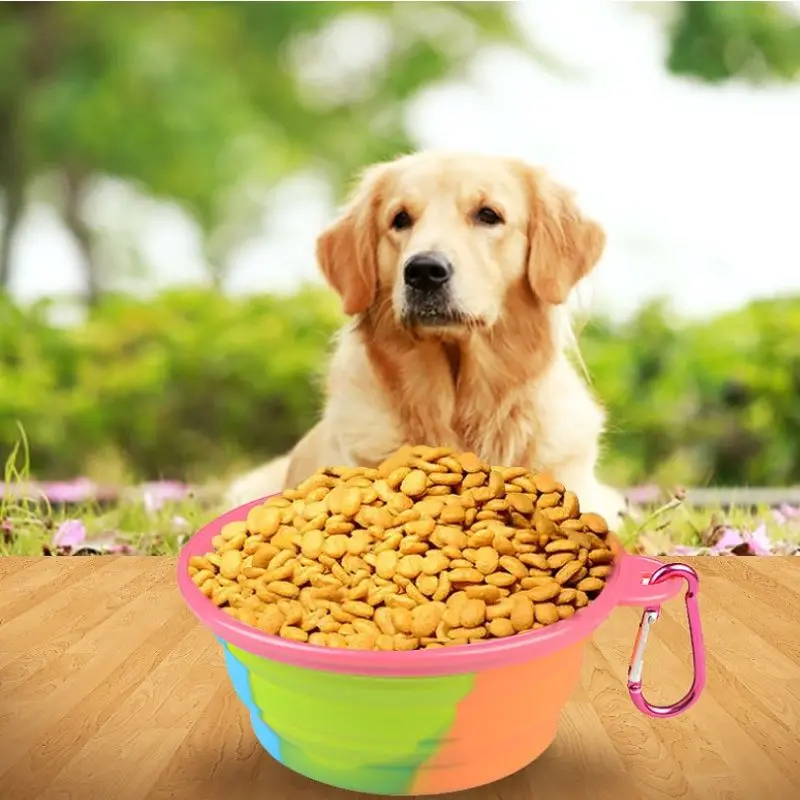 silicone  Portable Pet Bowl cover for Outdoor Travel dog water bowl for pet bowls and feeders
