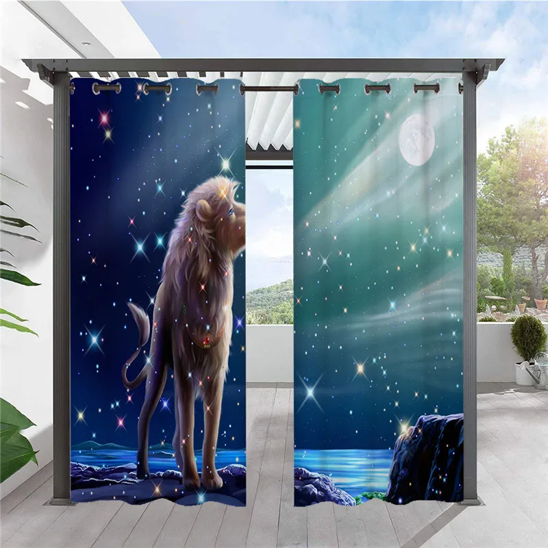 3D Digital Personalized Customized Curtain Outdoor Waterproof Shading To Map Customize Starry Sky Series Curtain Fabric