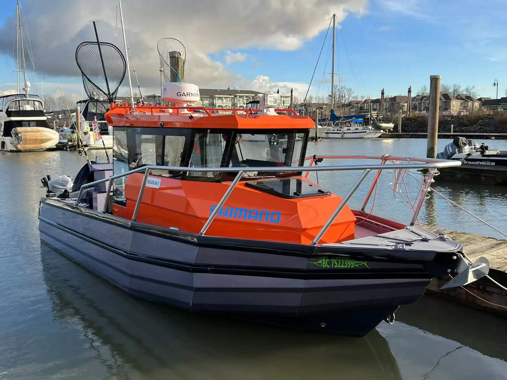 24ft leisure boat aluminum fishing boat all welded fishing boat for sale