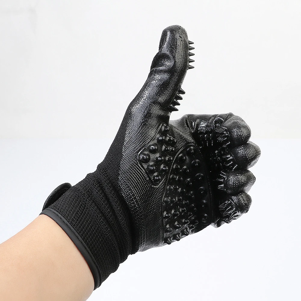Pet Dog Cat Grooming Glove Gentle Deshedding Brush Glove Efficient Pet Hair Remover Mitt