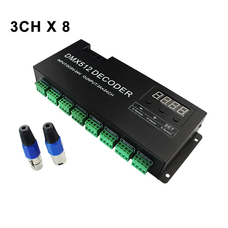 COXO dmx512 десятичное 24CH декодер ws2811 ws2812b Пиксельная светодиодная лента освещения dmx контроллер