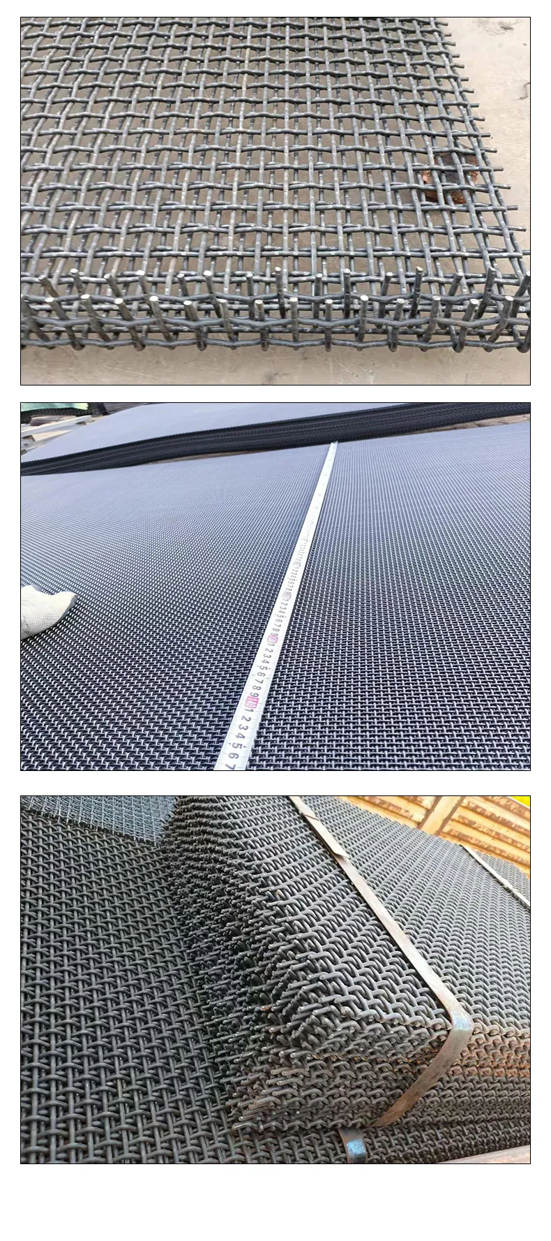 Customized high manganese steel embossed plain weave screen