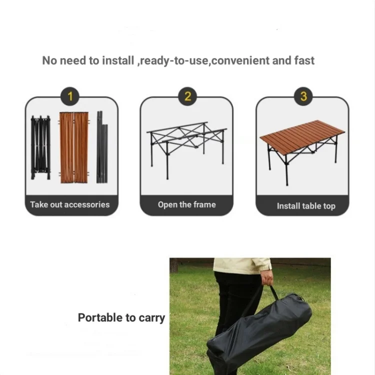 Lightweight Portable Outdoor Roll Up Picnic Tables with Carry bag Folding BBQ Table  Camping Table for Outdoor Adventure