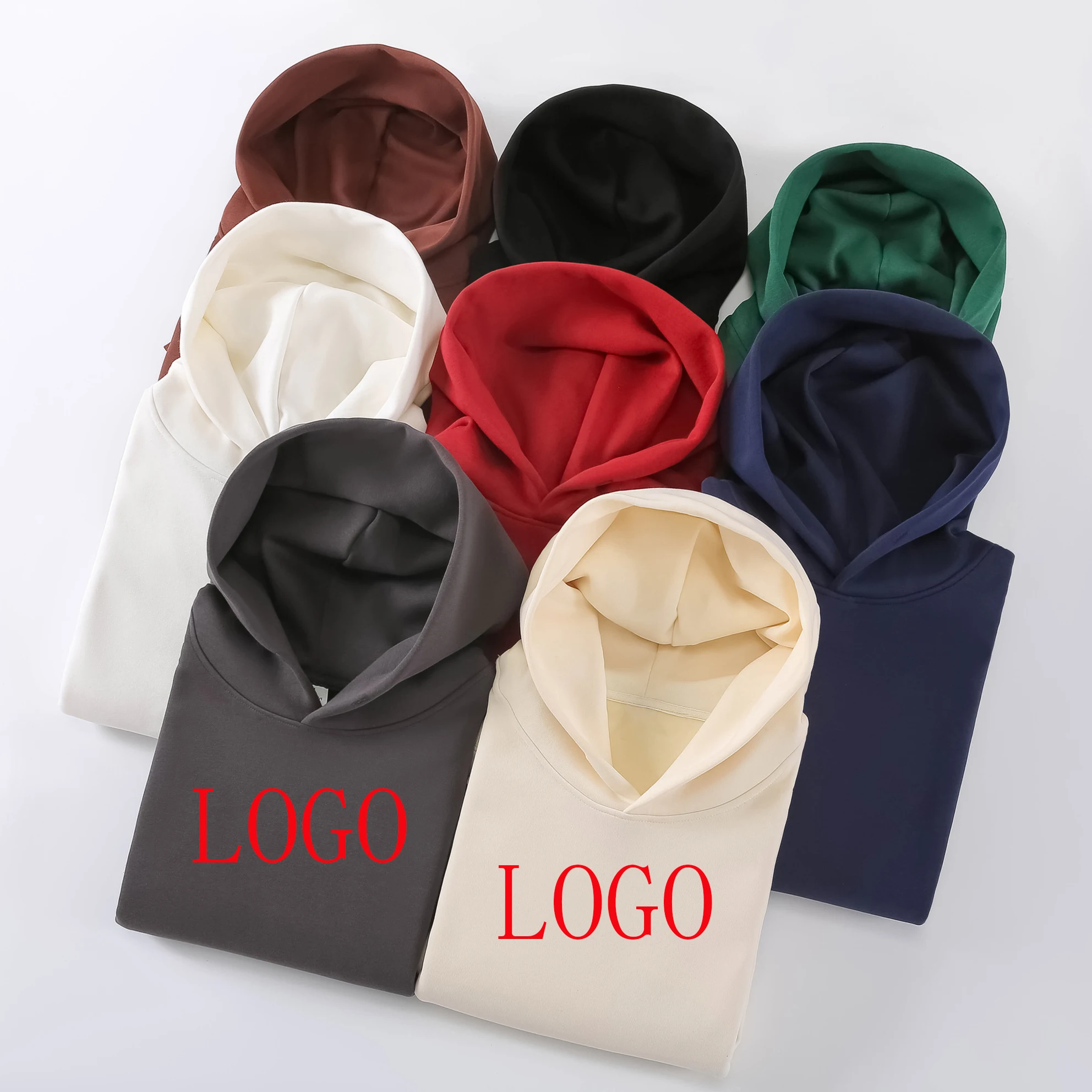 High Quality 480gsm Polar Fleece Hoodie Custom Digital Print Logo Hoodie Men Blank Heavyweight Combed Cotton Hoodies