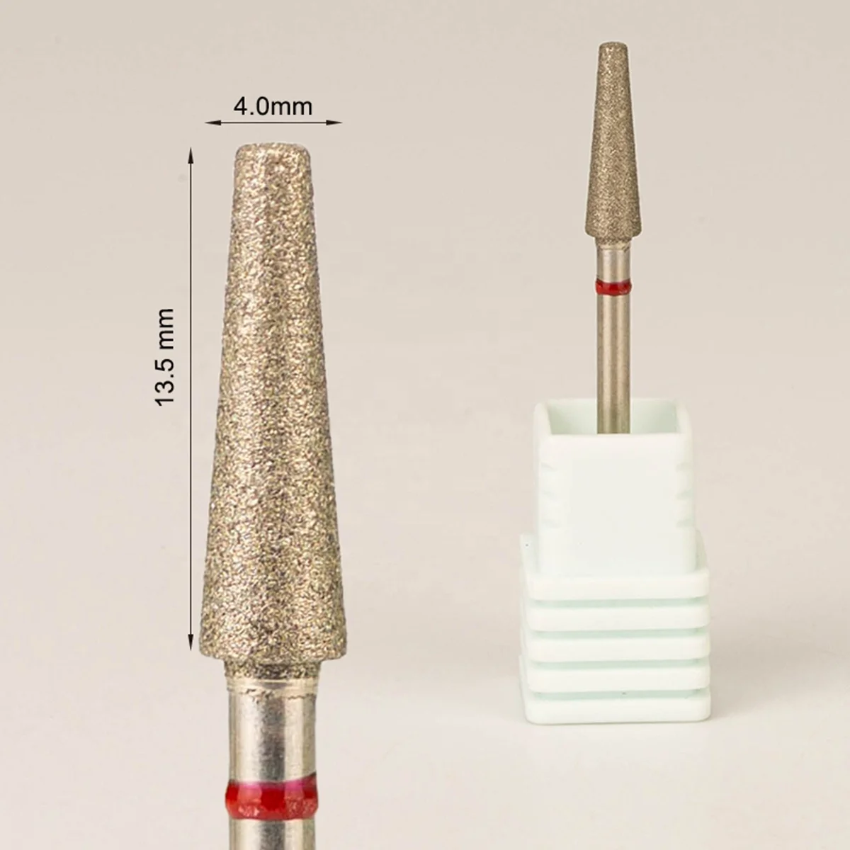 4.0mm Rotary Bur Burrs Safety  Professional Wholesale Tapered Barrel  Efile Manicure Cuticle Russian Diamond Nail Drill Bits